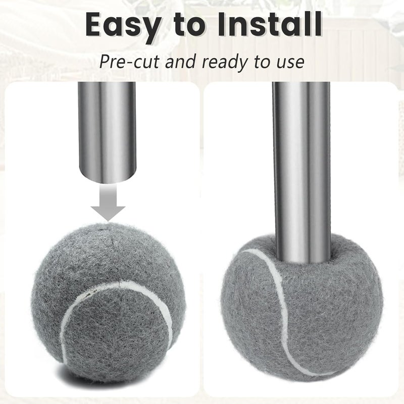 Dekafri Tennis Balls For Walkers Pre Cut 4pcs Walker Tennis Balls Precut For Seniors, Pre-Cut Ball For Walker Feet And Chair Legs, Universal Walker Glides Ball For Floor Protection, Fits Most Legs (Gray) - Image 5